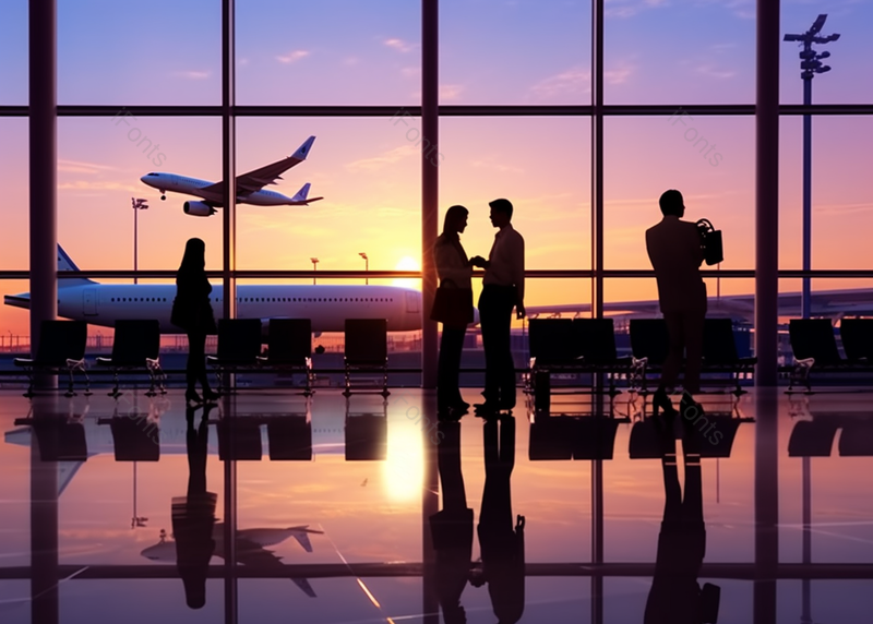 机场里的乘客驻足在大厅,高清,摄影图,摄影图片,图片大全,摄影图免费下载